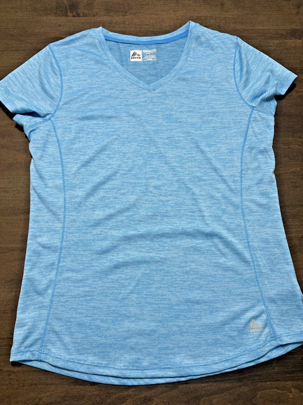 RBX Performance X-Dri Medium Shirt Women's Short Sleeve V-Neck Athletic Blue